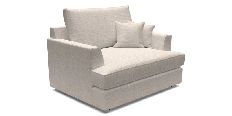 Slingsby Snuggler Fitted Cover Sofa in Two Tone Plain Biscuit.  Loose cover version available