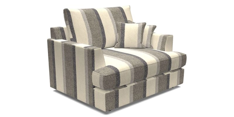 Slingsby Snuggler Fitted Cover Sofa in Two Tone Plain Biscuit.  Loose cover version available