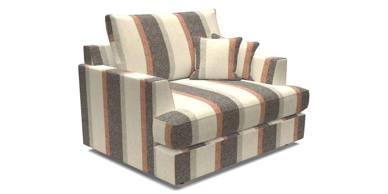 Slingsby Snuggler Fitted Cover Sofa in Two Tone Plain Biscuit.  Loose cover version available