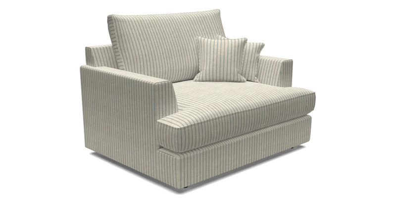 Slingsby Snuggler Fitted Cover Sofa in Two Tone Plain Biscuit.  Loose cover version available