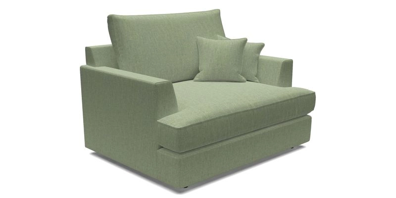 Slingsby Snuggler Fitted Cover Sofa in Two Tone Plain Biscuit.  Loose cover version available