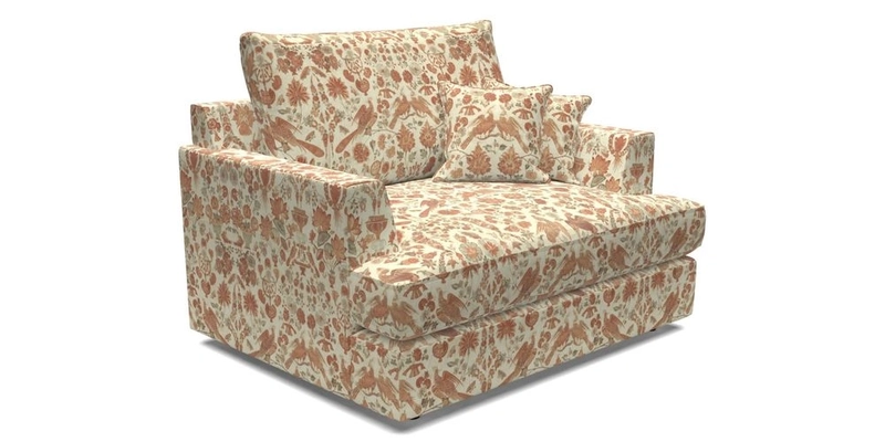 Slingsby Snuggler Fitted Cover Sofa in Two Tone Plain Biscuit.  Loose cover version available