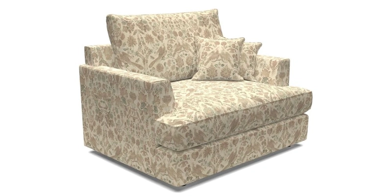 Slingsby Snuggler Fitted Cover Sofa in Two Tone Plain Biscuit.  Loose cover version available