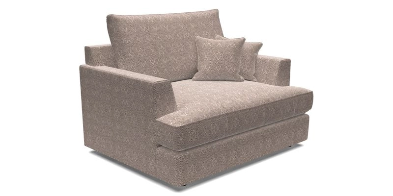 Slingsby Snuggler Fitted Cover Sofa in Two Tone Plain Biscuit.  Loose cover version available