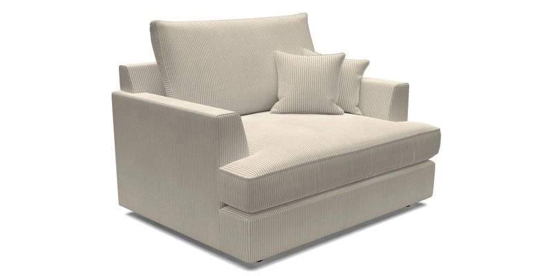 Slingsby Snuggler Fitted Cover Sofa in Two Tone Plain Biscuit.  Loose cover version available