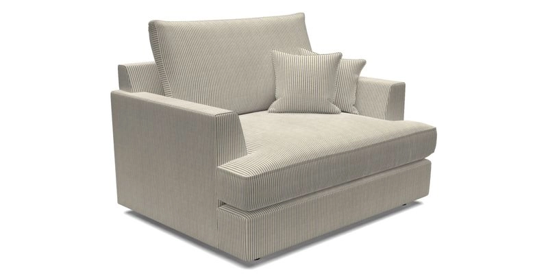 Slingsby Snuggler Fitted Cover Sofa in Two Tone Plain Biscuit.  Loose cover version available