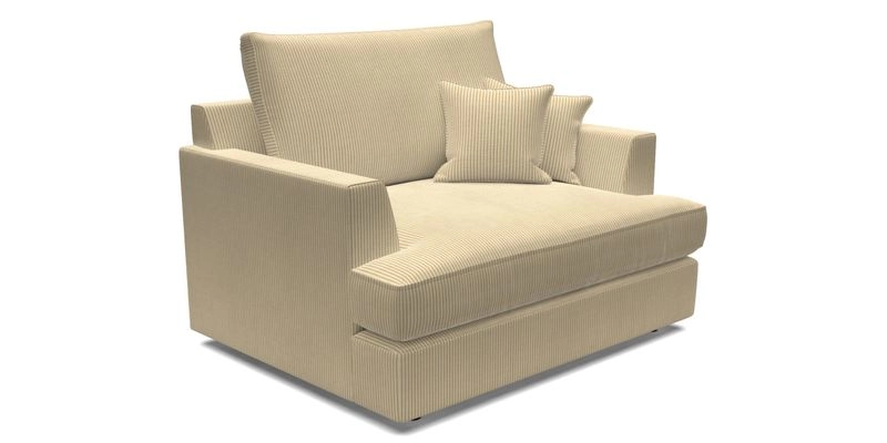 Slingsby Snuggler Fitted Cover Sofa in Two Tone Plain Biscuit.  Loose cover version available