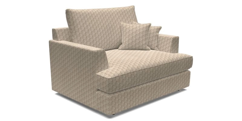 Slingsby Snuggler Fitted Cover Sofa in Two Tone Plain Biscuit.  Loose cover version available