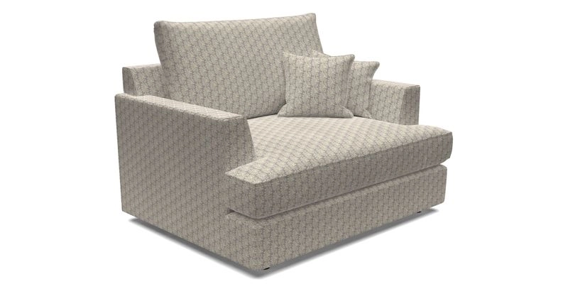 Slingsby Snuggler Fitted Cover Sofa in Two Tone Plain Biscuit.  Loose cover version available