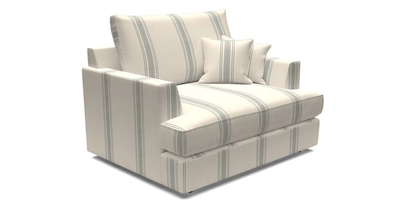 Slingsby Snuggler Fitted Cover Sofa in Two Tone Plain Biscuit.  Loose cover version available