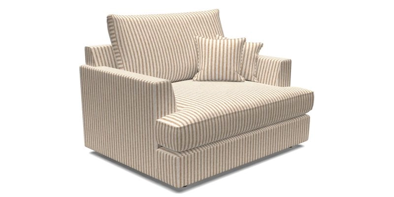 Slingsby Snuggler Fitted Cover Sofa in Two Tone Plain Biscuit.  Loose cover version available