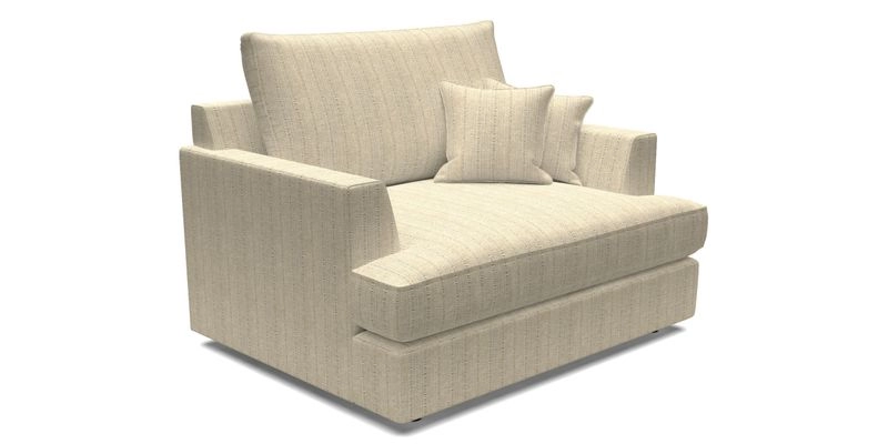 Slingsby Snuggler Fitted Cover Sofa in Two Tone Plain Biscuit.  Loose cover version available