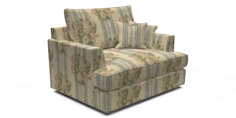 Slingsby Snuggler Fitted Cover Sofa in Two Tone Plain Biscuit.  Loose cover version available