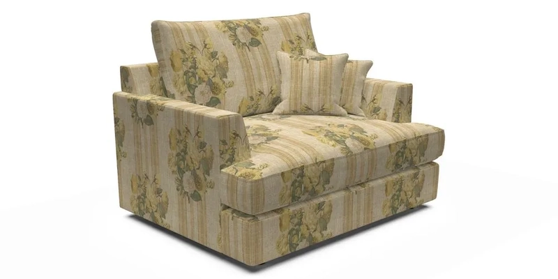 Slingsby Snuggler Fitted Cover Sofa in Two Tone Plain Biscuit.  Loose cover version available