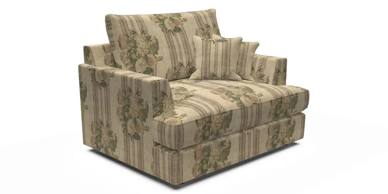 Slingsby Snuggler Fitted Cover Sofa in Two Tone Plain Biscuit.  Loose cover version available