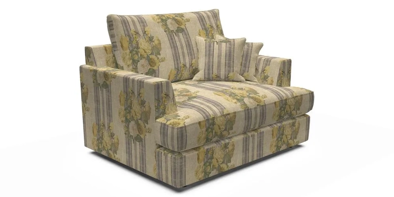 Slingsby Snuggler Fitted Cover Sofa in Two Tone Plain Biscuit.  Loose cover version available