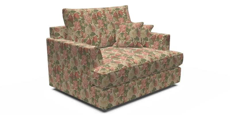 Slingsby Snuggler Fitted Cover Sofa in Two Tone Plain Biscuit.  Loose cover version available