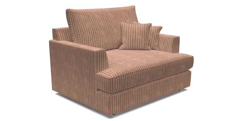 Slingsby Snuggler Fitted Cover Sofa in Two Tone Plain Biscuit.  Loose cover version available
