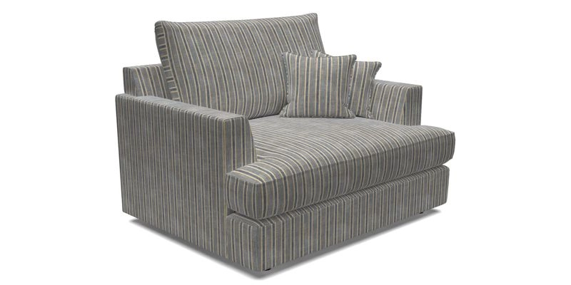 Slingsby Snuggler Fitted Cover Sofa in Two Tone Plain Biscuit.  Loose cover version available