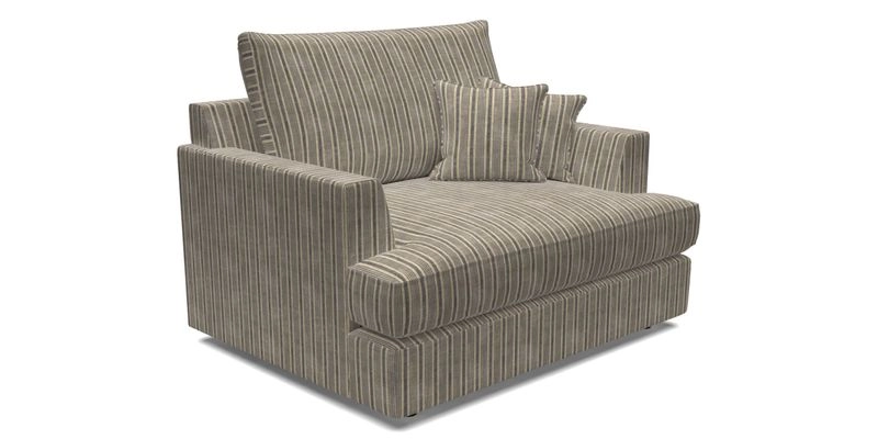 Slingsby Snuggler Fitted Cover Sofa in Two Tone Plain Biscuit.  Loose cover version available