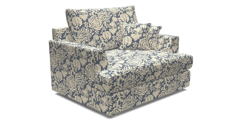 Slingsby Snuggler Fitted Cover Sofa in Two Tone Plain Biscuit.  Loose cover version available