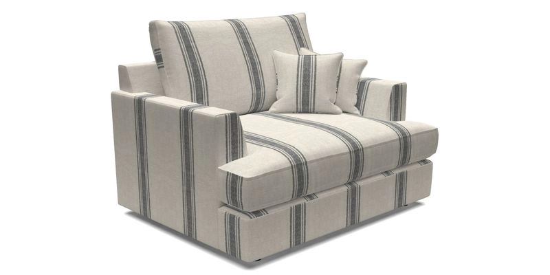 Slingsby Snuggler Fitted Cover Sofa in Two Tone Plain Biscuit.  Loose cover version available