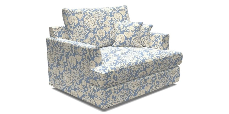 Slingsby Snuggler Fitted Cover Sofa in Two Tone Plain Biscuit.  Loose cover version available