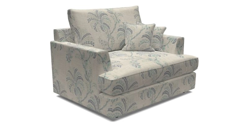 Slingsby Snuggler Fitted Cover Sofa in Two Tone Plain Biscuit.  Loose cover version available