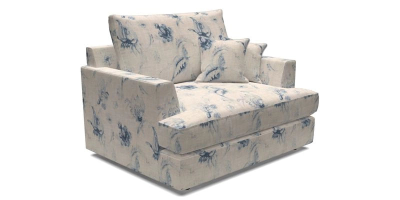 Slingsby Snuggler Fitted Cover Sofa in Two Tone Plain Biscuit.  Loose cover version available