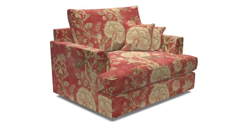 Slingsby Snuggler Fitted Cover Sofa in Two Tone Plain Biscuit.  Loose cover version available