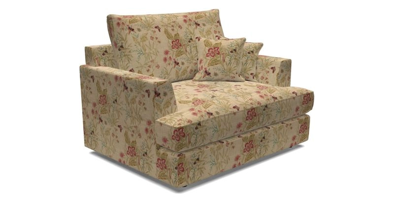 Slingsby Snuggler Fitted Cover Sofa in Two Tone Plain Biscuit.  Loose cover version available
