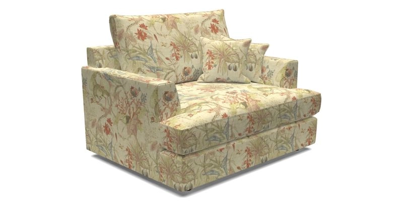 Slingsby Snuggler Fitted Cover Sofa in Two Tone Plain Biscuit.  Loose cover version available