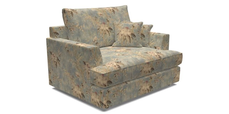 Slingsby Snuggler Fitted Cover Sofa in Two Tone Plain Biscuit.  Loose cover version available