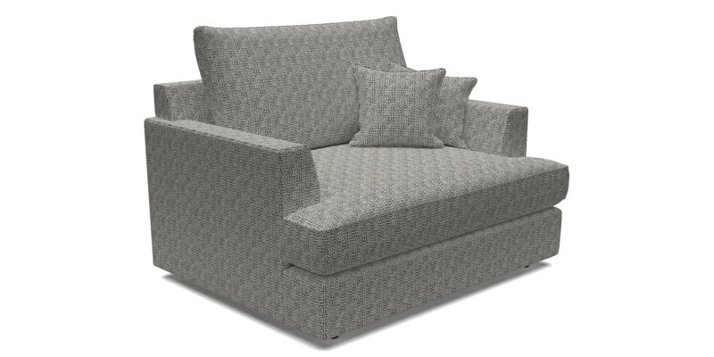 Slingsby Snuggler Fitted Cover Sofa in Two Tone Plain Biscuit.  Loose cover version available