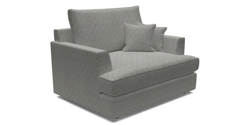 Slingsby Snuggler Fitted Cover Sofa in Two Tone Plain Biscuit.  Loose cover version available