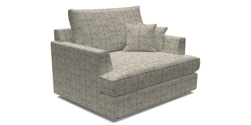 Slingsby Snuggler Fitted Cover Sofa in Two Tone Plain Biscuit.  Loose cover version available