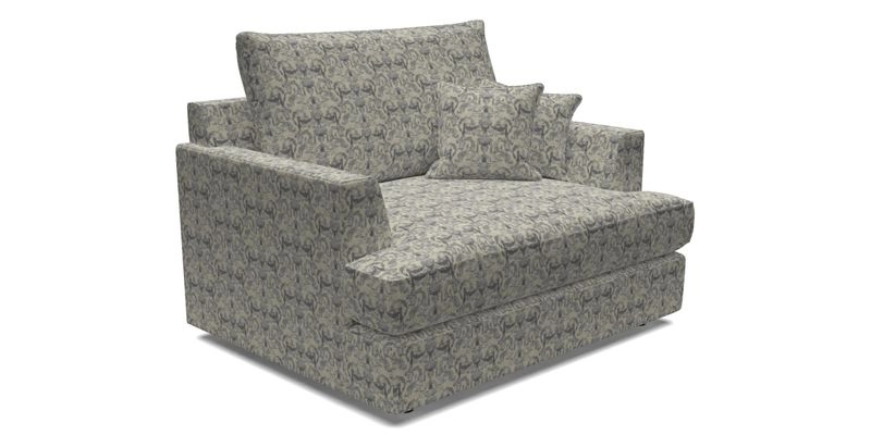 Slingsby Snuggler Fitted Cover Sofa in Two Tone Plain Biscuit.  Loose cover version available