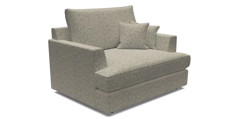 Slingsby Snuggler Fitted Cover Sofa in Two Tone Plain Biscuit.  Loose cover version available
