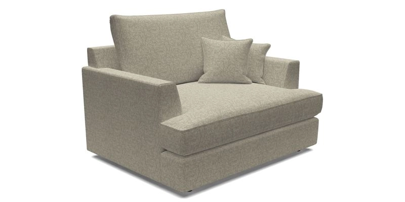 Slingsby Snuggler Fitted Cover Sofa in Two Tone Plain Biscuit.  Loose cover version available