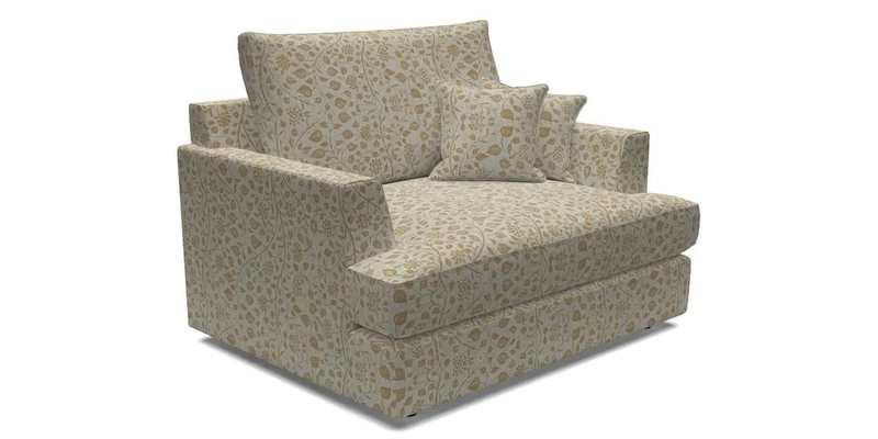 Slingsby Snuggler Fitted Cover Sofa in Two Tone Plain Biscuit.  Loose cover version available