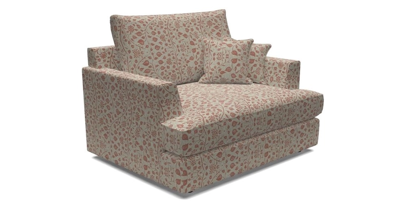 Slingsby Snuggler Fitted Cover Sofa in Two Tone Plain Biscuit.  Loose cover version available
