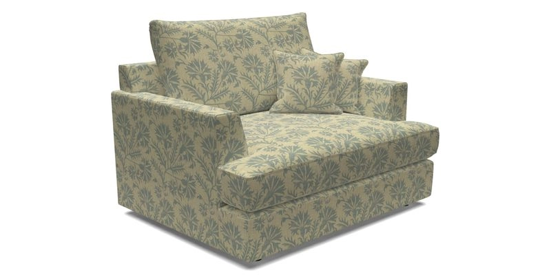 Slingsby Snuggler Fitted Cover Sofa in Two Tone Plain Biscuit.  Loose cover version available