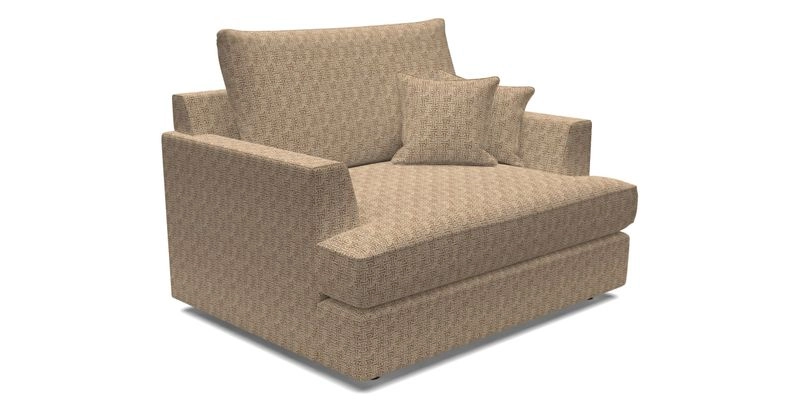 Slingsby Snuggler Fitted Cover Sofa in Two Tone Plain Biscuit.  Loose cover version available