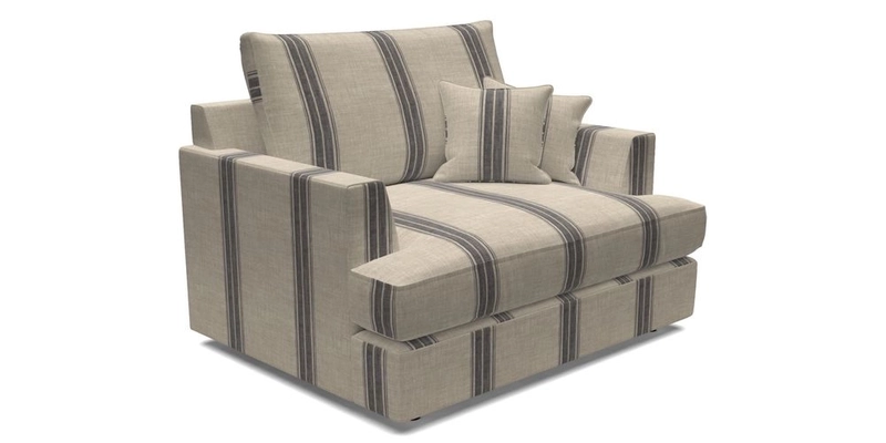Slingsby Snuggler Fitted Cover Sofa in Two Tone Plain Biscuit.  Loose cover version available
