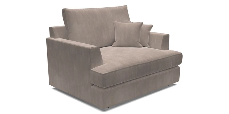 Slingsby Snuggler Fitted Cover Sofa in Two Tone Plain Biscuit.  Loose cover version available