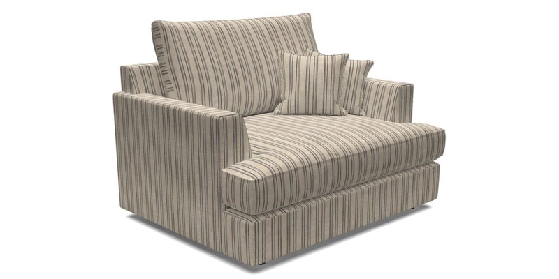 Slingsby Snuggler Fitted Cover Sofa in Two Tone Plain Biscuit.  Loose cover version available
