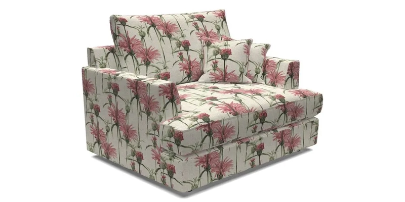 Slingsby Snuggler Fitted Cover Sofa in Two Tone Plain Biscuit.  Loose cover version available