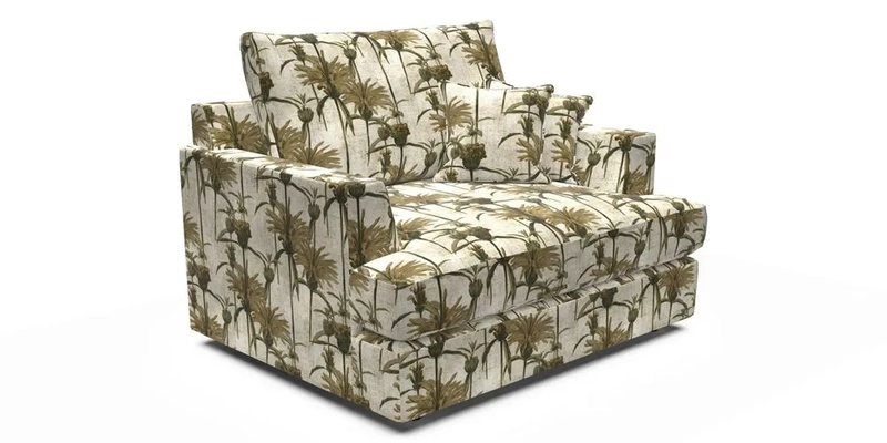 Slingsby Snuggler Fitted Cover Sofa in Two Tone Plain Biscuit.  Loose cover version available