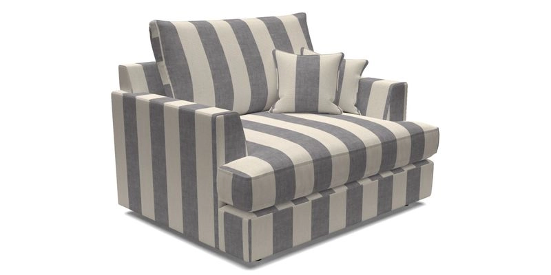 Slingsby Snuggler Fitted Cover Sofa in Two Tone Plain Biscuit.  Loose cover version available