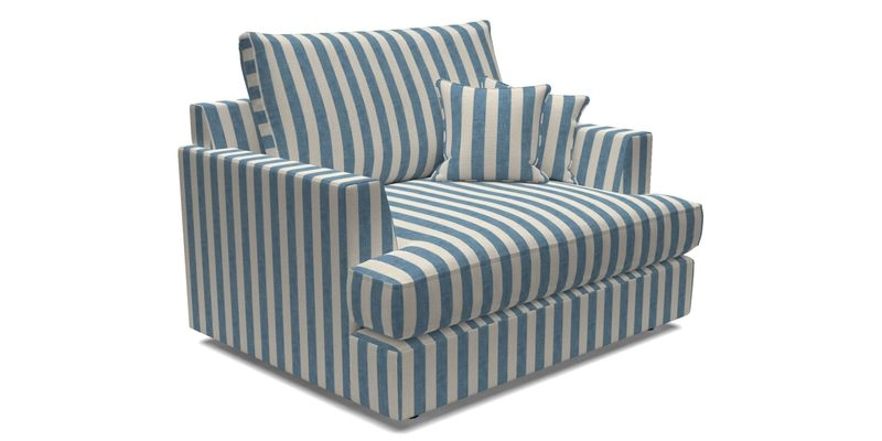 Slingsby Snuggler Fitted Cover Sofa in Two Tone Plain Biscuit.  Loose cover version available